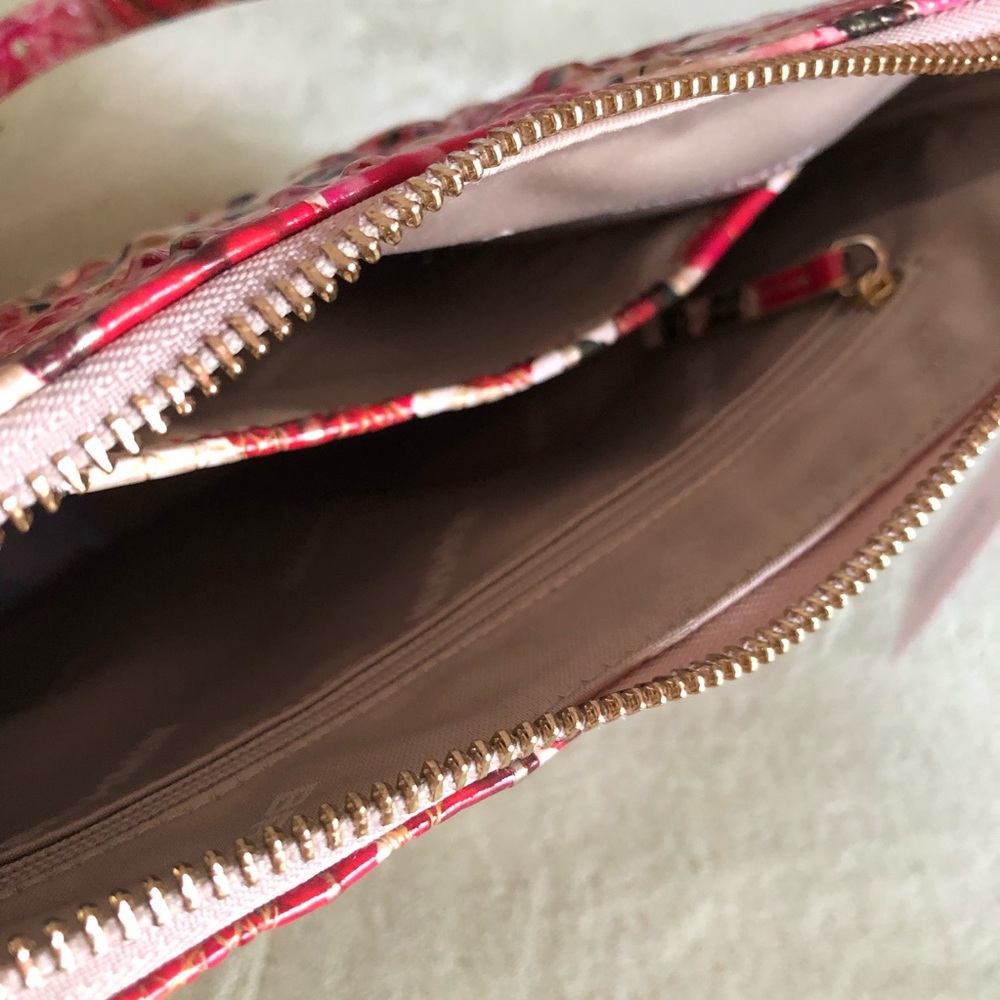Brahmin bag Katherine Romantic Roses Ombré leather crossbody pink red croc Katie - Picture 7 of 13